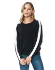 CONTRAST BLK/IVORY PULLOVER