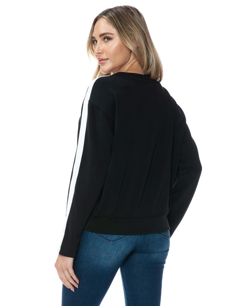 CONTRAST BLK/IVORY PULLOVER