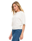 OFF WHITE RUCHED DETAILED T SHIRT