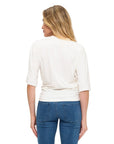 OFF WHITE RUCHED DETAILED T SHIRT