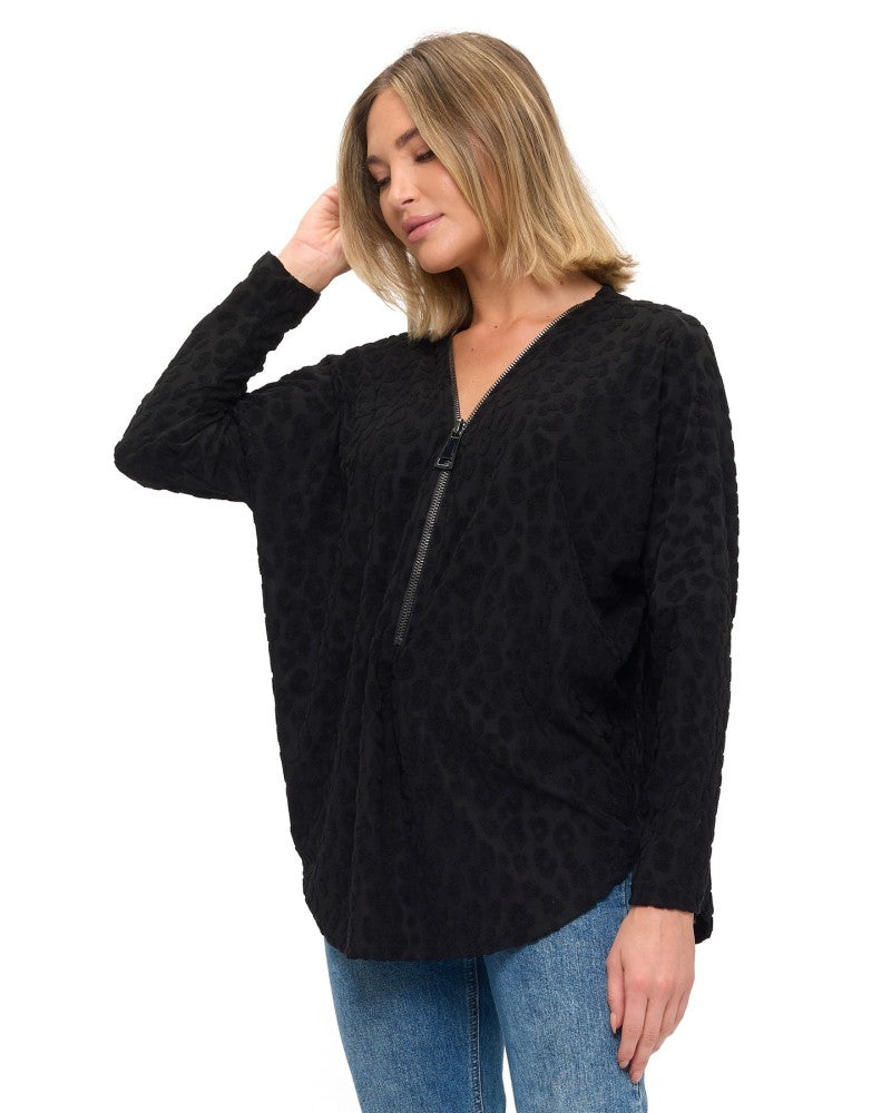 DOLMAN SLV ZIPPER TOP