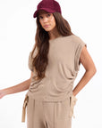 TOMMY KNIT TOP-TAUPE