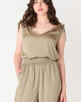 SAGE V-NECK TIE SHOULDER TOP
