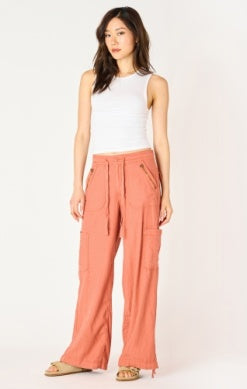TERRACOTTA WIDELEG CARGO PANTS