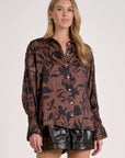 BRN/BLK FOLIAGE BLOUSE