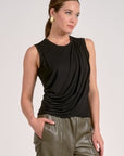 BLACK DRAPED TANK