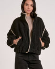 BLACK BOMBER W/ OFF WHT DETAILING
