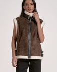 BROWN SHEARLING VEST