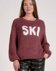 PLUM CREWNECK SKI SWEATER