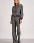 HEATHER GREY PANT WITH FLARE DETAIL