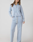 WASHED LIGHT BLUE KNIT LOUNGE PANT