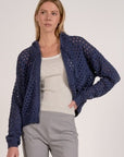 NAVY FULL ZIP CARDIGAN