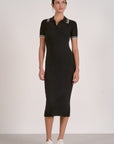 SHORTSLV V-NECK MAXI DRESS W/COLLAR