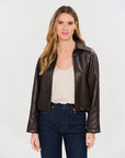 VALERIA FAUX LEATHER BUBBLE JACKET