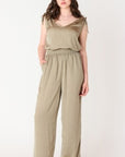 SAGE V-NECK TIE SHOULDER TOP