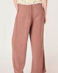 DEX ROSE/TAUPE WIDELEG PULL ON PANT