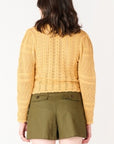 DEX SOFT APRICOT CROCHET CARDIGAN