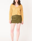 DEX SOFT APRICOT CROCHET CARDIGAN