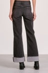 GREY WASH DENIM W/CUFFED BOTTOM