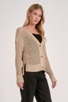 TAUPE BUTTON UP CARDIGAN