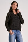 BLACK HALF ZIP SWEATER