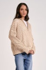 TAUPE HALF ZIP SWEATER