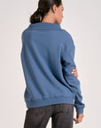 BLUE 1/4 ZIP SWEATSHIRT W/COLLAR