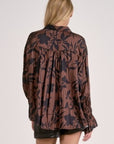 BRN/BLK FOLIAGE BLOUSE