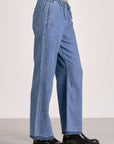 DRAWSTRING DENIM PANTS