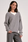 GREY VNECK SWEATER W/BUILT IN TANK