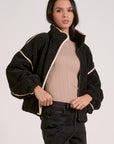 BLACK BOMBER W/ OFF WHT DETAILING
