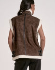 BROWN SHEARLING VEST
