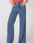 CONTRAST BLUE WASHED TROUSER