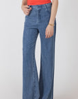 CONTRAST BLUE WASHED TROUSER