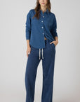 INDIGO WASHED KNIT SHIRT