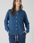 INDIGO WASHED KNIT SHIRT