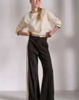 BLACK W/NATURAL STRIPE PANT