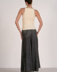 CREAM TANK W/BLACK CONTRAST