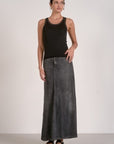 BLACK KNIT TANK W/CREAM STITCH DETAIL