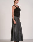 BLACK KNIT TANK W/CREAM STITCH DETAIL
