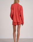 TOMATO RED BUTTON-DOWN BLOUSE