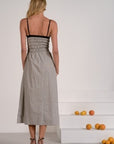 SPAG STRAP COLORBLOCK MAXI DRESS