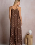 BROWN POLKA DOT MAXI DRESS