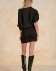 BLACK OFF THE SHOULDER MINI