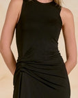 SLVLESS BLACK MIDI DRESS
