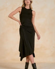 SLVLESS BLACK MIDI DRESS