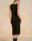 SLVLESS BLACK MIDI DRESS