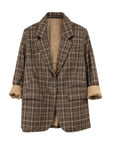 D+J BROWN PLAID BLAZER