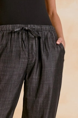 BLACK WASH DRAWSTRING PANT