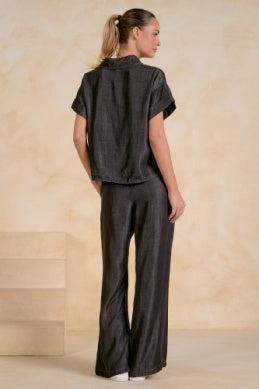BLACK WASH JUMPER W/WIDELEGS